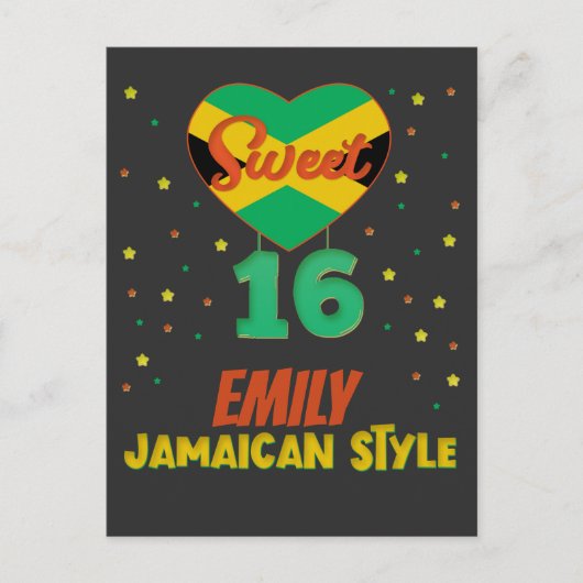 Sweet 16 Jamaicaanse stijl verjaardagsmeisje vakan Briefkaart (Voorkant)
