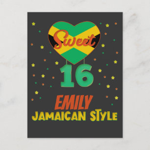 Sweet 16 Jamaicaanse Style Birthday Girl Vacation Briefkaart