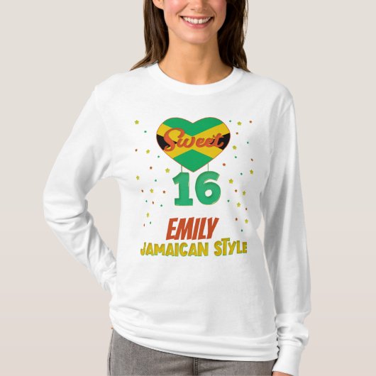 Sweet 16 Jamaicaanse Style Birthday Girl Vacation T-shirt (Voorkant)