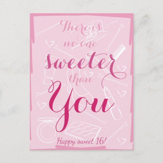 Sweet 16-jarig briefkaart (Voorkant)
