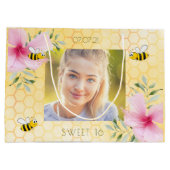 Sweet 16-jarige foto hommels honingraat groot cadeauzakje (Achterkant)