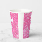 SWEET 16-jarige Sparkle Hot Pink Glitter Papieren Bekers (Links)