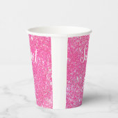 SWEET 16-jarige Sparkle Hot Pink Glitter Papieren Bekers (Rechts)