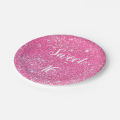 SWEET 16-jarige Sparkle Hot Pink Glitter Papieren Bordje (Gekanteld)