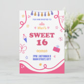 Sweet 16-jarige uitnodigingen prachtig meisje (Staand voorkant)
