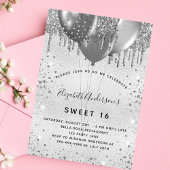 Sweet 16-jarige zilverglitter kaart