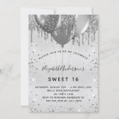 Sweet 16-jarige zilverglitter kaart (Voorkant)