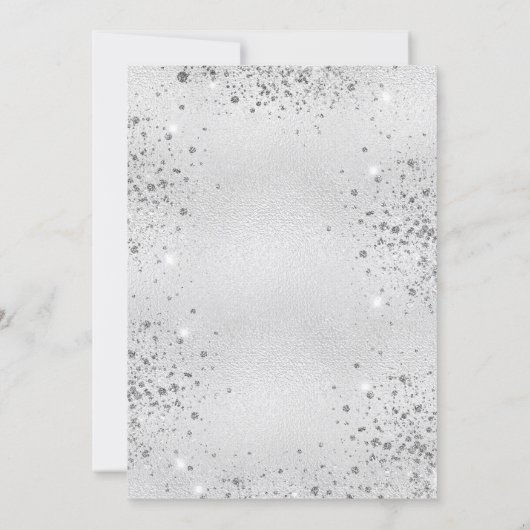 Sweet 16-jarige zilverglitter kaart (Achterkant)