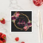 Sweet 16-jarige zwarte goudvuurbloem servet (Insitu)