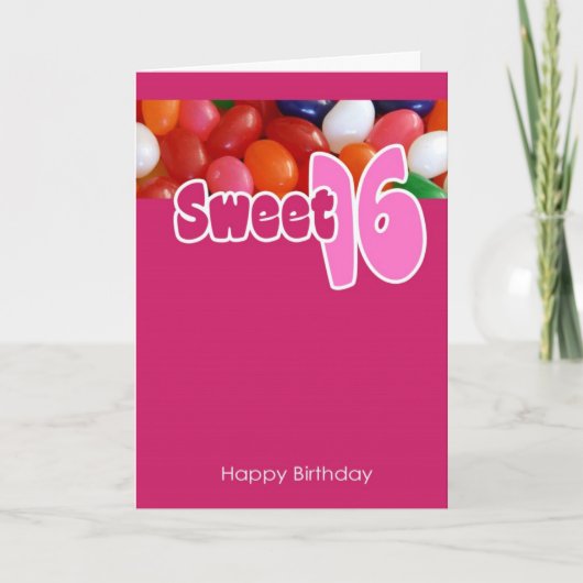 Sweet 16 Jelly Beans Kaart (Voorkant)