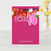 Sweet 16 Jelly Beans Kaart (Gele Bloem)