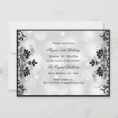 Sweet 16 Jewel Masker & Damask Silver Masquerade Kaart (Achterkant)