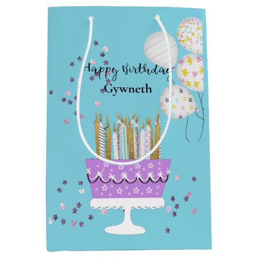 Sweet 16 kaarsen Verjaardag Medium Cadeauzakje (Voorkant)