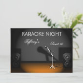 Sweet 16 karaoke night party Invitation Kaart (Staand voorkant)