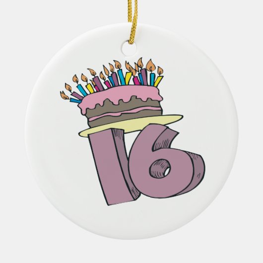 Sweet 16 keramisch ornament (Voorkant)