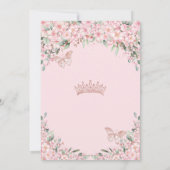 Sweet 16 Kersenbloesem Roos Gouden Vlinders Kaart (Achterkant)