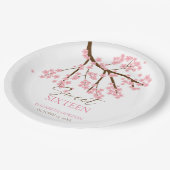 Sweet 16 Kersenbloesems Verjaardag Lente Bloemen Papieren Bordje (Gekanteld)