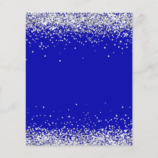 Sweet 16 koningsblauwe jurk budget uitnodiging flyer (Achterkant)