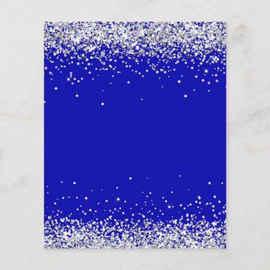 Sweet 16 koningsblauwe jurk uitnodiging (Achterkant)