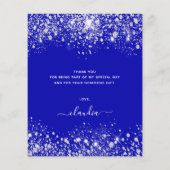 Sweet 16 koninklijk blauwe glitters budget bedankk (Achterkant)