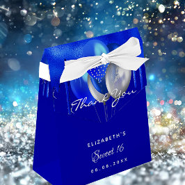 Sweet 16 koninklijke blauwe ballonnen bedankt bedankdoosjes