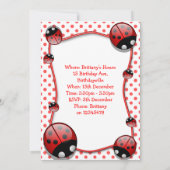 Sweet 16 Ladybug Birthday Party Invitation Kaart (Achterkant)