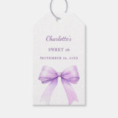 Sweet 16 lavender bow DIY write by hand Cadeaulabel (Voorkant)