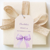 Sweet 16 lavender bow ivory DIY write by hand Cadeaulabel