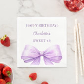Sweet 16 lavender bow luncheon servet (Insitu)
