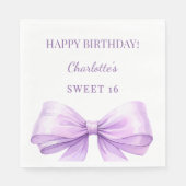 Sweet 16 lavender bow luncheon servet (Voorkant)