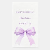 Sweet 16 lavender bow white servet (Voorkant)