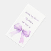 Sweet 16 lavender bow white servet (Hoek)