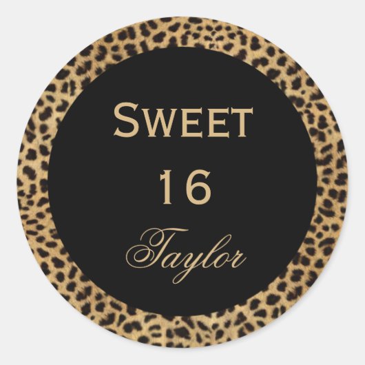 Sweet 16 Leopard Sticker (Voorkant)