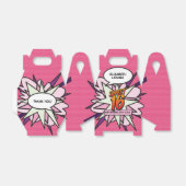 Sweet 16 Leuk Meisjesachtig Roze Modern Strips Geb Bedankdoosjes (Uitgevouwen)