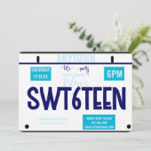 Sweet 16 | Licentie | 16e verjaardag Uitnodiging (Staand voorkant)