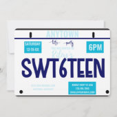 Sweet 16 | Licentie | 16e verjaardag Uitnodiging (Voorkant)