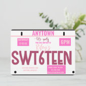 Sweet 16 | Licentie | 16e verjaardag Uitnodiging (Staand voorkant)