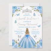 Sweet 16 Light Blue Princess Blonde Girl Kaart (Voorkant)