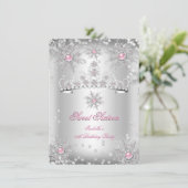 Sweet 16 Light Pink Silver Winter Wonderland Kaart (Staand voorkant)