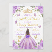 Sweet 16 Light Purple Princess Brunette Girl Kaart (Voorkant)
