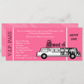 Sweet 16 Limo Party Pass Kaart (Voorkant / Achterkant)