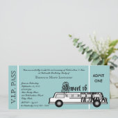 Sweet 16 Limo Party Pass Kaart (Staand voorkant)