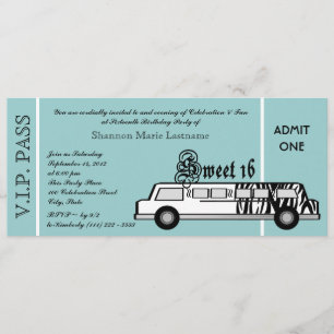Sweet 16 Limo Party Pass Kaart