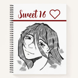 Sweet 16 lineart notitieboek