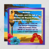 Sweet 16 Luau Beach Party Kaart (Voorkant / Achterkant)