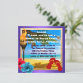 Sweet 16 Luau Strandfeest Kaart (Staand voorkant)