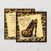 'Sweet 16' luipaard bont print schoenen, ingelijst Kaart (Voorkant / Achterkant)