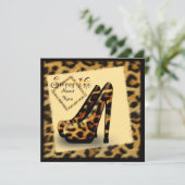 'Sweet 16' luipaard bont print schoenen, ingelijst Kaart (Staand voorkant)