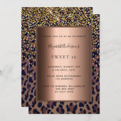 Sweet 16 luipaard patroon brons kaart (Voorkant / Achterkant)