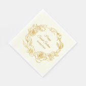 Sweet 16 Luxe Goud Roos Ivoor Cocktail Servet (Hoek)